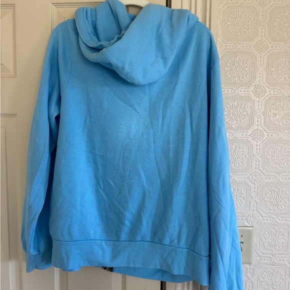 Aviator Nation Light Blue Zip-Up Hoodie with Multicolor Chest Stripes - Picture 7 of 9